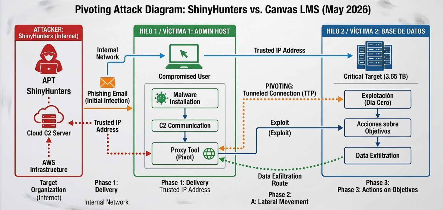 Diagrama Técnico del Vector de Ataque AWS Canvas